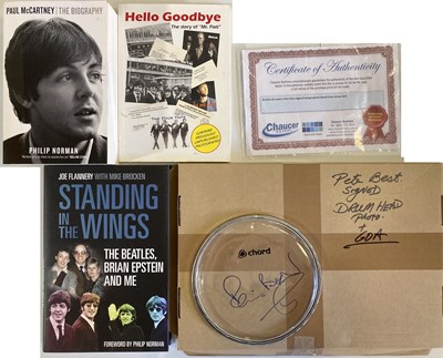Lot 137 - THE BEATLES RELATED SIGNED BOOKS ETC - PETE BEST / JOE FLANNERY