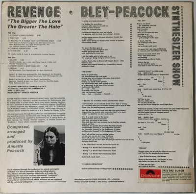 Lot 25 - BLEY-PEACOCK SYNTHESIZER SHOW - REVENGE LP (UK POLYDOR - 2425-043)