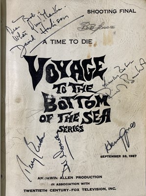 Lot 127 - VOYAGE TO THE BOTTOM OF THE SEA - DIRECTOR ROBERT SPARR'S BOUND AND SIGNED SET OF SCRIPTS.