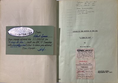 Lot 127 - VOYAGE TO THE BOTTOM OF THE SEA - DIRECTOR ROBERT SPARR'S BOUND AND SIGNED SET OF SCRIPTS.