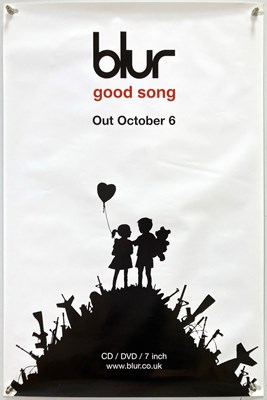 Lot 218 - BLUR GOOD SONG POSTER WITH BANKSY DESIGN.