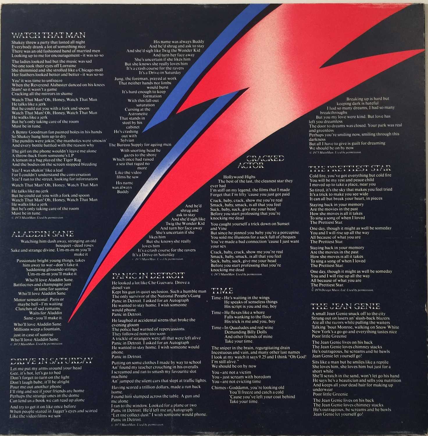 Lot 201 - DAVID BOWIE - ALADDIN SANE LP - ORIGINAL UK