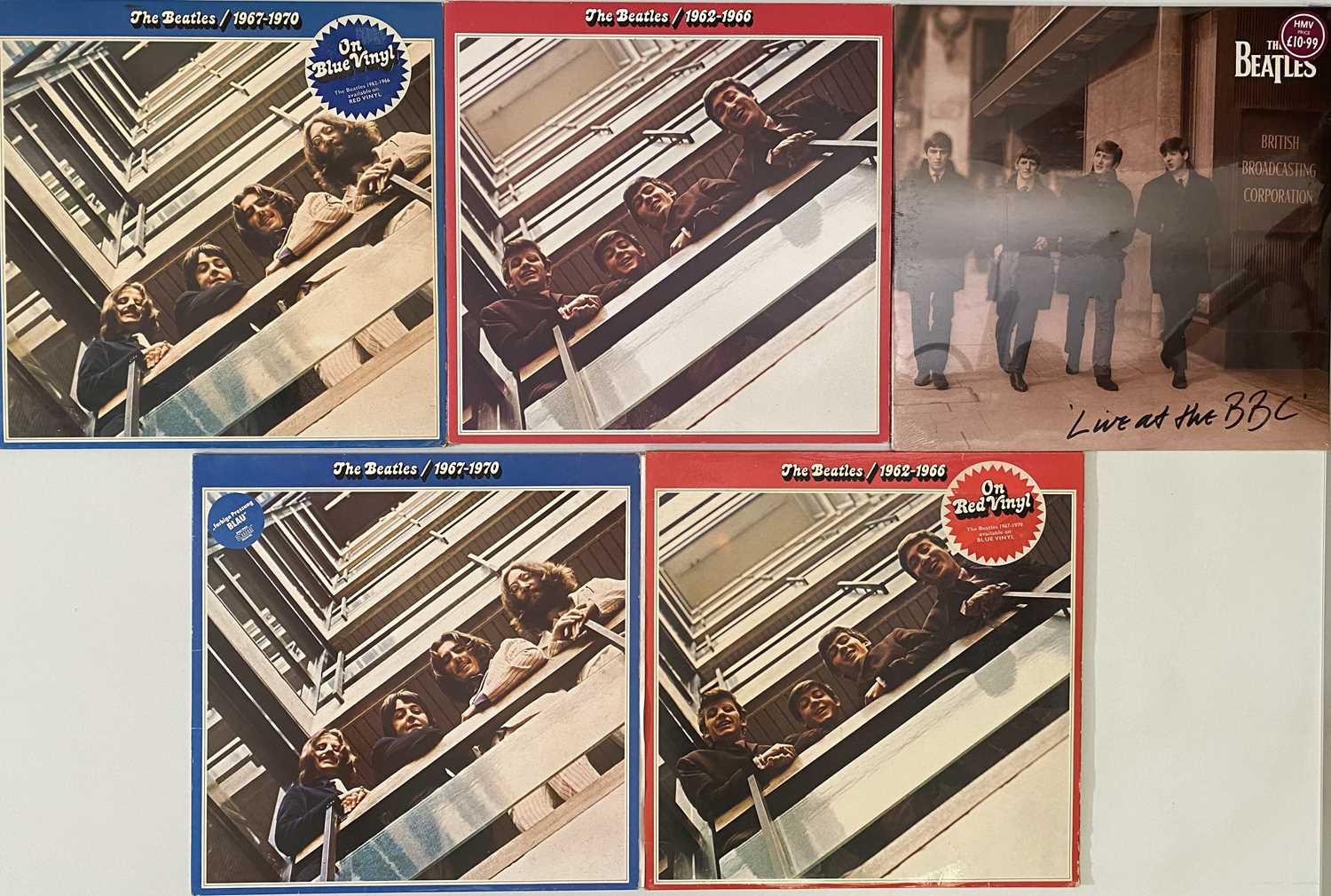 Lot 782 - THE BEATLES - 'RED AND BLUE' ALBUMS/LIVE AT THE BBC SEALED - COLLECTORS PRESSING PACK