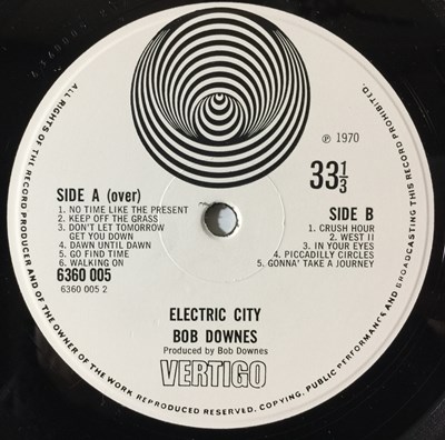 Lot 22 - BOB DOWNES OPEN MUSIC - ELECTRIC CITY LP (UK VERTIGO SWIRL - 6360 005)