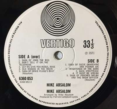 Lot 24 - MIKE ABSALOM - S/T LP (UK VERTIGO SWIRL - 6360 053)