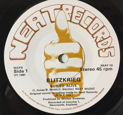 Lot 91 - BLITZKRIEG - BURIED ALIVE C/W BLITZKRIEG 7" (ORIGINAL UK COPY - NEAT RECORDS NEAT 10)