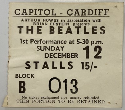 Lot 163 - THE BEATLES CAPITOL THEATRE CARDIFF 1965 TICKET STUB