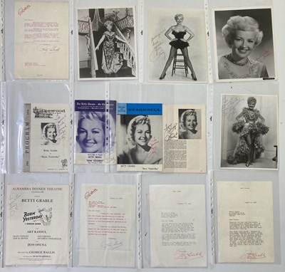 Lot 161 - BETTY GRABLE - SIGNED ITEMS, PROMOTIONAL MATERIALS.