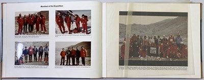 Lot 216 - MOUNTAINEERING INTEREST - THE ASCENT OF MT KONGUR (1981) A PRESENTATION BOOK WITH MANY PHOTOGRAPHS.