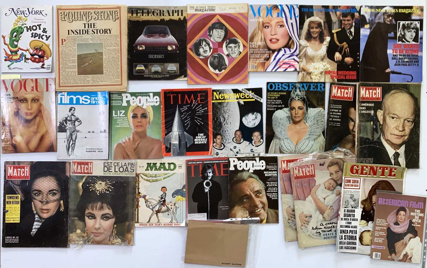 Lot 41 - COLLECTABLE MAGAZINES INC 1960S VOGUE MAGAZINES.