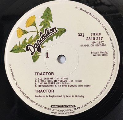 Lot 61 - TRACTOR - TRACTOR LP (ORIGINAL UK PRESSING - DANDELION 2310 217)
