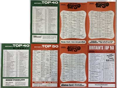Lot 191 - BRITAIN'S TOP 50 PRINTED CHARTS - BEATLES