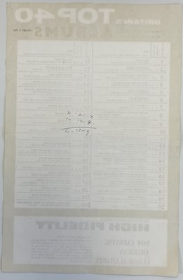 Lot 191 - BRITAIN'S TOP 50 PRINTED CHARTS - BEATLES