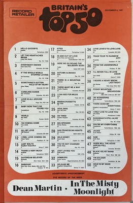 Lot 192 - BRITAIN'S TOP 50 PRINTED CHARTS - BEATLES