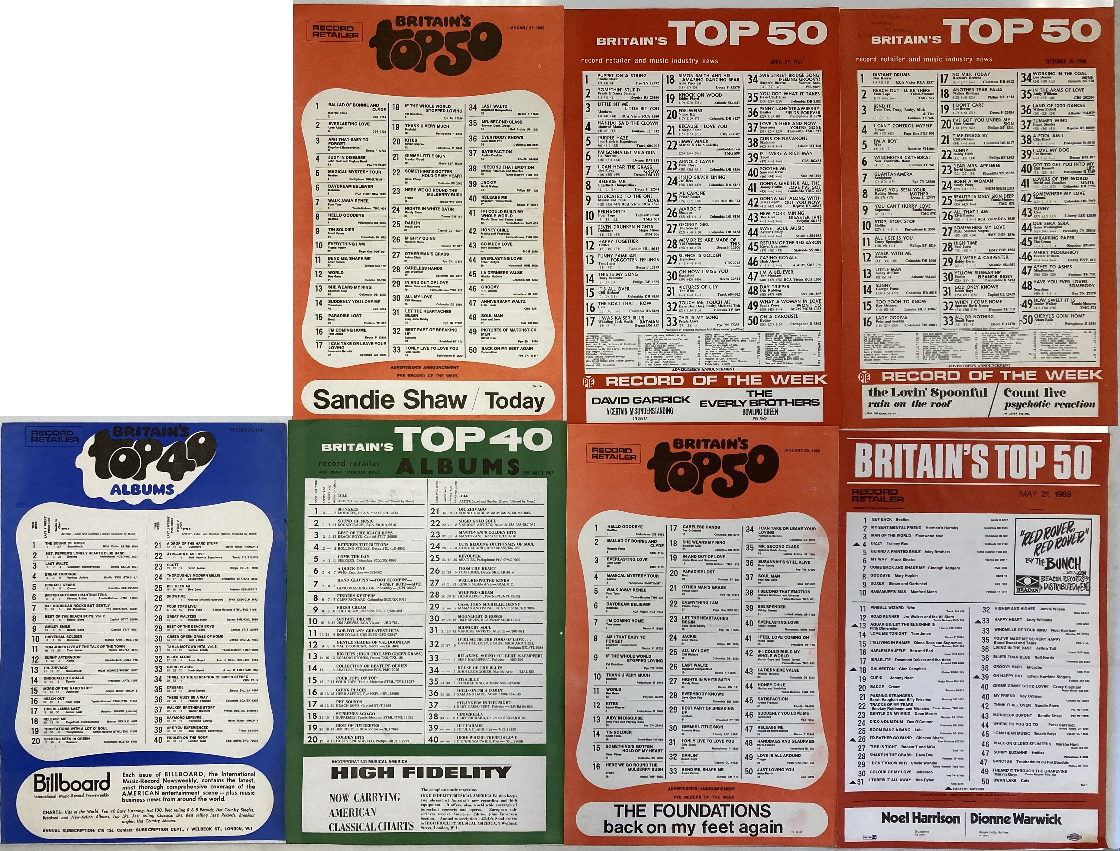 Britanic Chart Lot 194 - BRITAIN'S TOP 50 PRINTED CHARTS - BEATLES