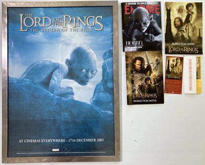 Lot 211 - THE LORD OF THE RINGS - PREMIERE TICKETS AND FRAMED POSTER.