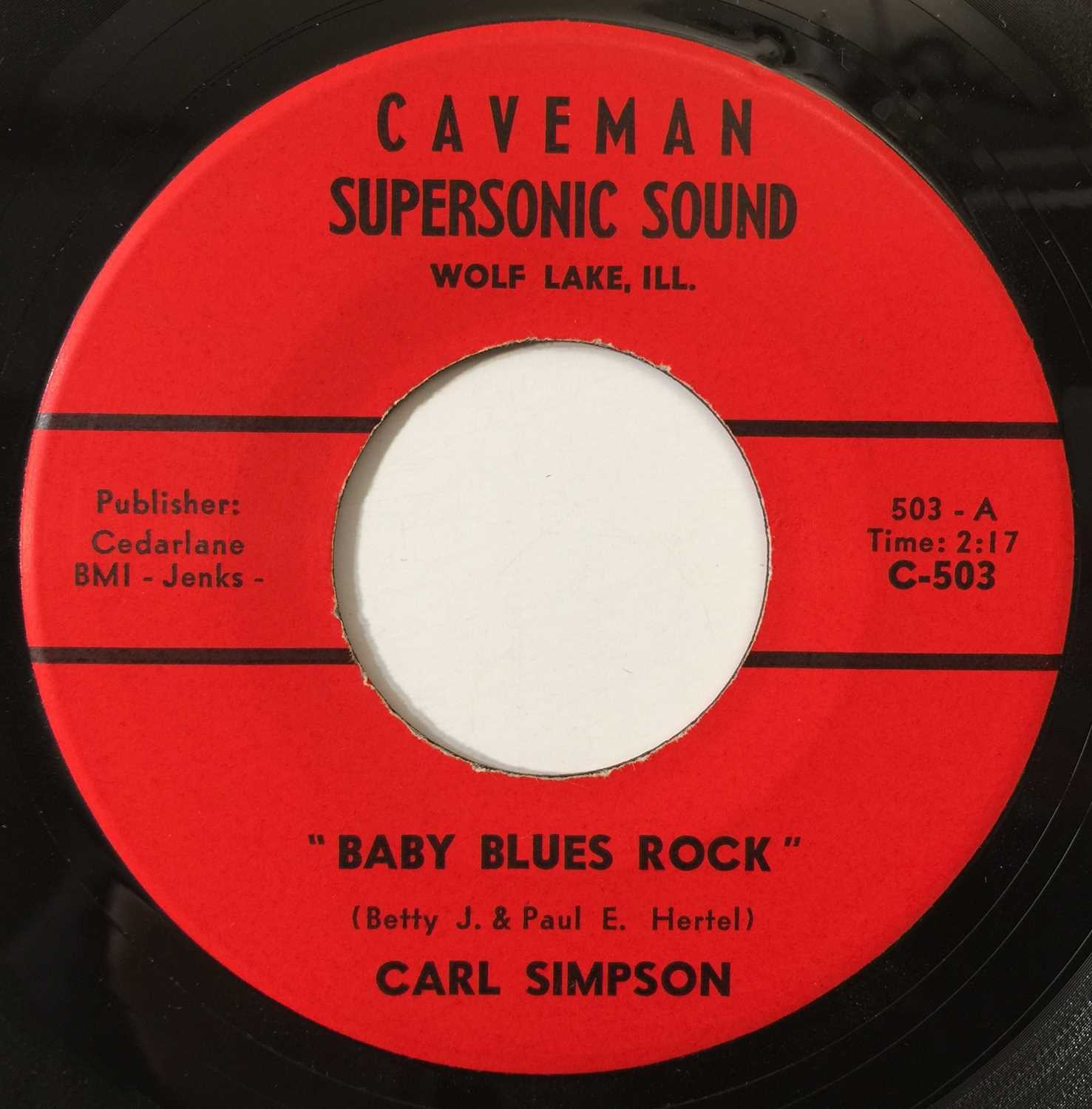 Lot 10 - CARL SIMPSON - BABY BLUES ROCK/ ONE NIGHT STAND 7" (US ORIGINAL - C-503)