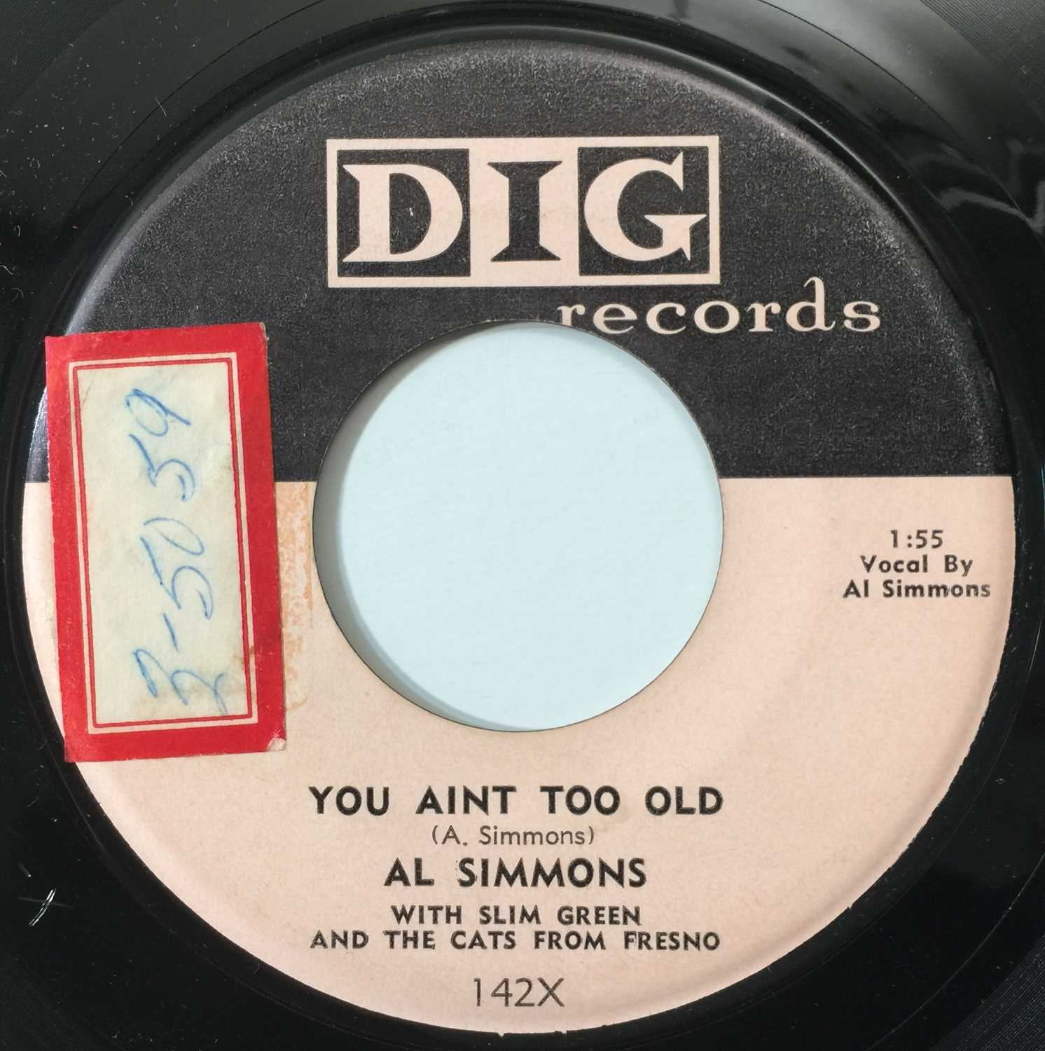 Lot 23 - AL SIMMONS/ SLIM GREEN - YOU AIN'T TOO OLD/ MY WOMAN DONE QUIT ME 7" (US R&B - DIG 142)
