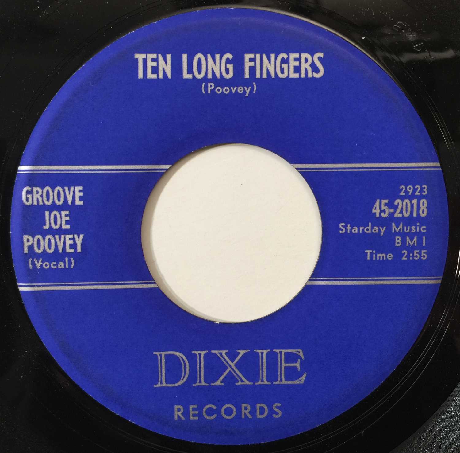 Lot 25 - GROOVE JOE POOVEY - TEN LONG FINGERS/ THRILL OF LOVE 7" (US R&R - DIXIE 45-2018)