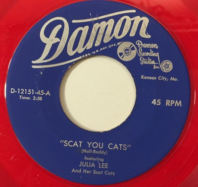 Lot 39 - JULIA LEE - SCAT YOUR CATS/ I CAN'T SEE HOW 7" (US SWING/ JUMP BLUES - RED VINYL - D-12151-45)