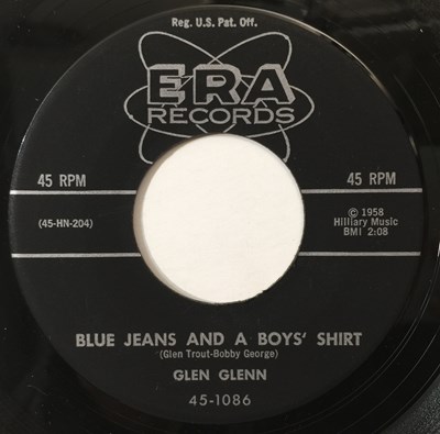 Lot 62 - GLEN GLENN - BLUE JEANS AND A BOYS' SHIRT/ WOULD JA' 7" (ROCKABILLY - ERA 45-1086)