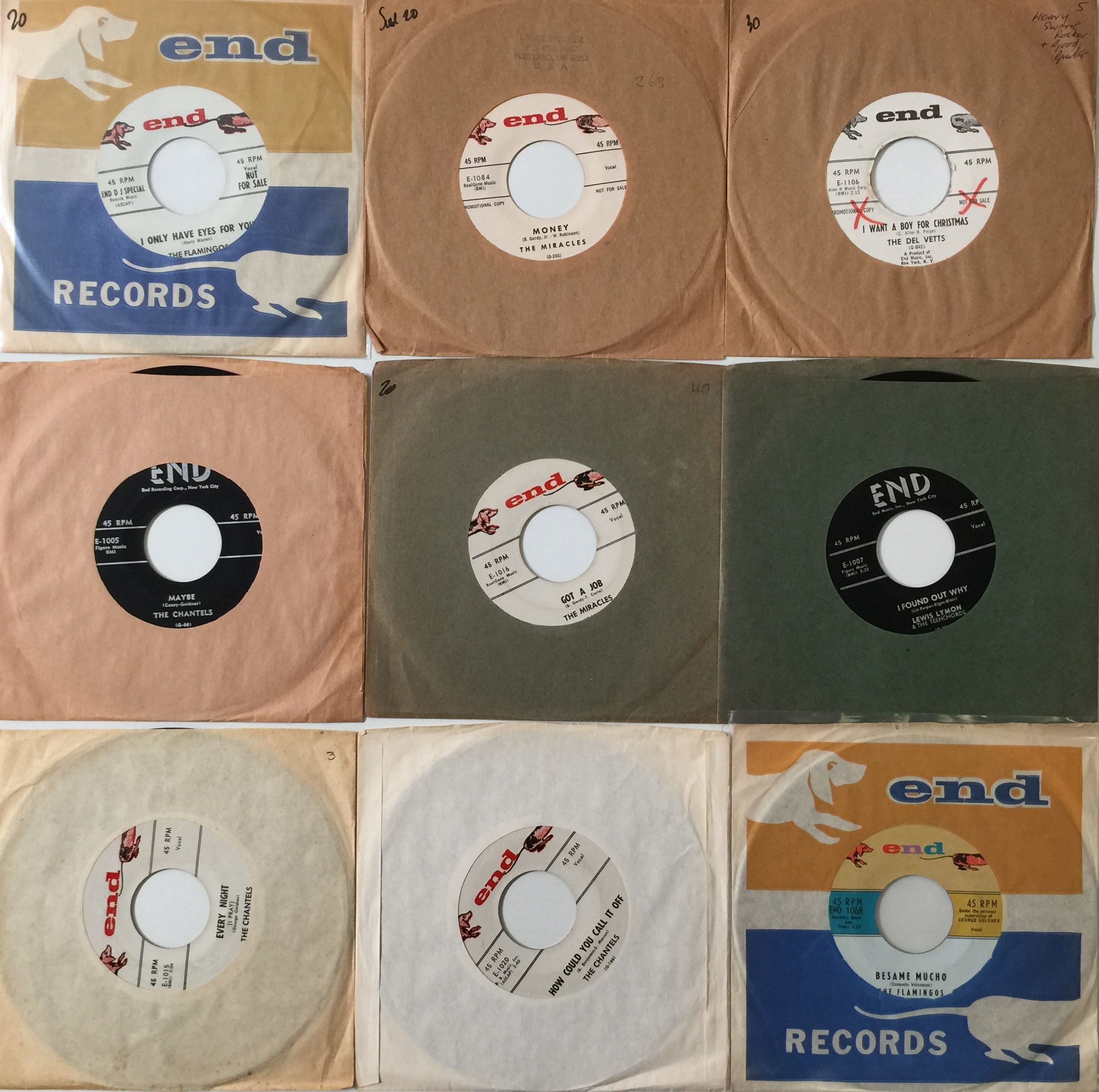 Lot 97 - END RECORDS - DOO WOP/ R&B 7" PACK