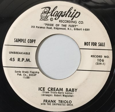 Lot 106 - FRANK TRIOLO - ICE CREAM BABY/ PRETTY LITTLE BABY 7" (ROCKABILLY - FLAGSHIP PROMO - 106)