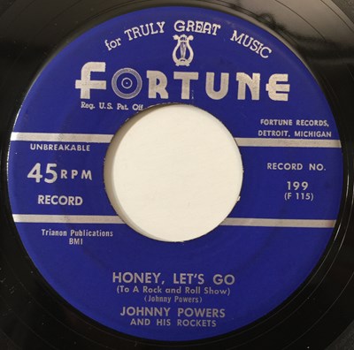 Lot 110 - JOHNNY POWERS - HONEY LETS GO 7" (ROCKABILLY - FORTUNE 199)