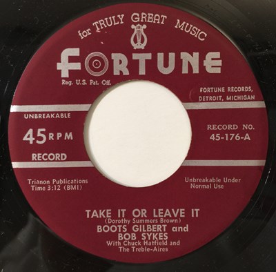 Lot 118 - BOOTS GILBERT AND BOB SYKES - TAKE IT OR LEAVE IT 7" (COUNTRY - FORTUNE 45-176)