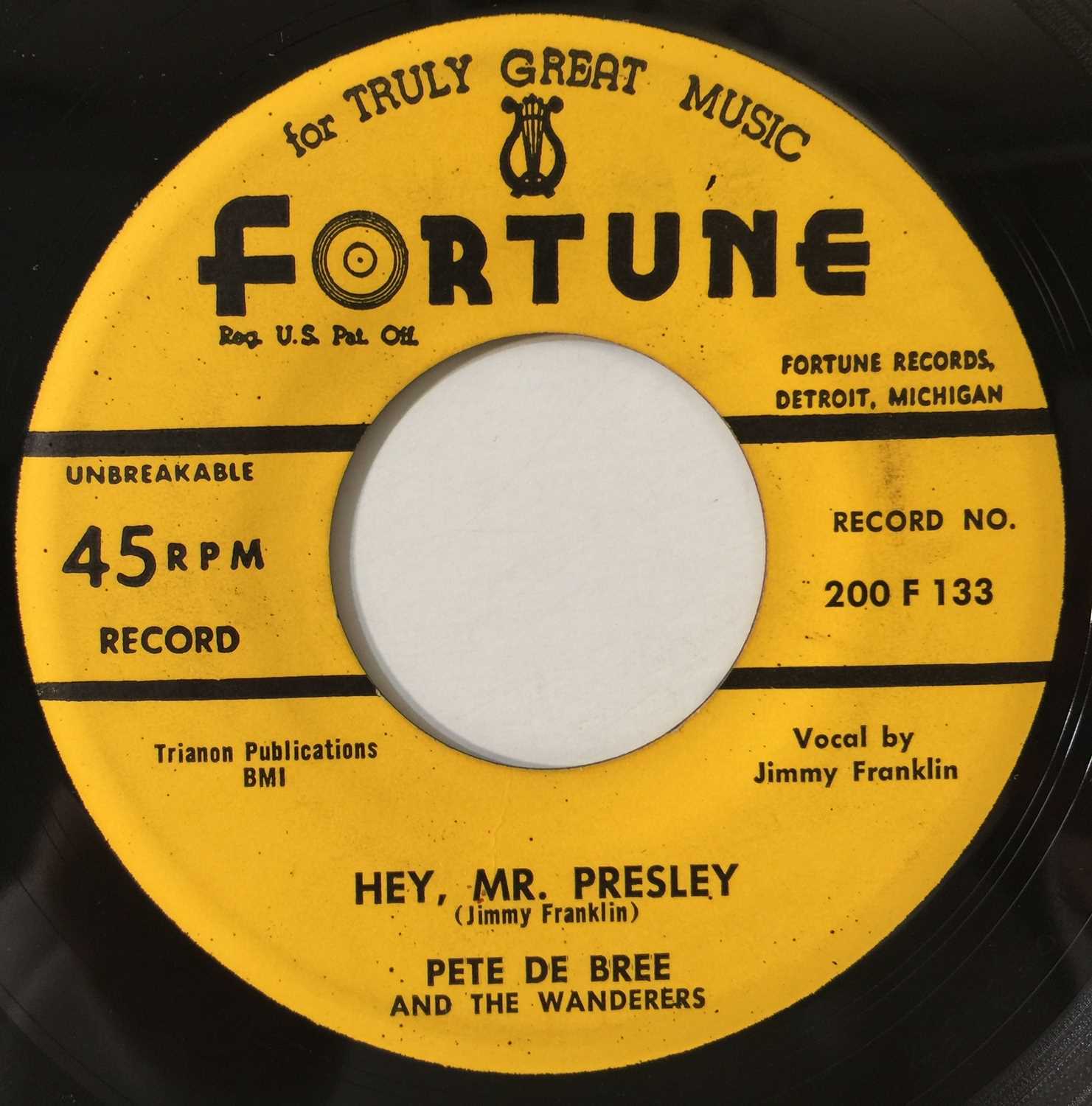 Lot 119 - PETE DE BREE AND THE WANDERERS - HEY MR PRESLEY 7" (ROCK N ROLL - FORTUNE 200)