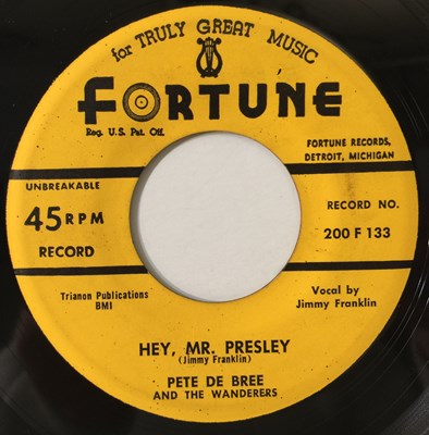 Lot 119 - PETE DE BREE AND THE WANDERERS - HEY MR PRESLEY 7" (ROCK N ROLL - FORTUNE 200)