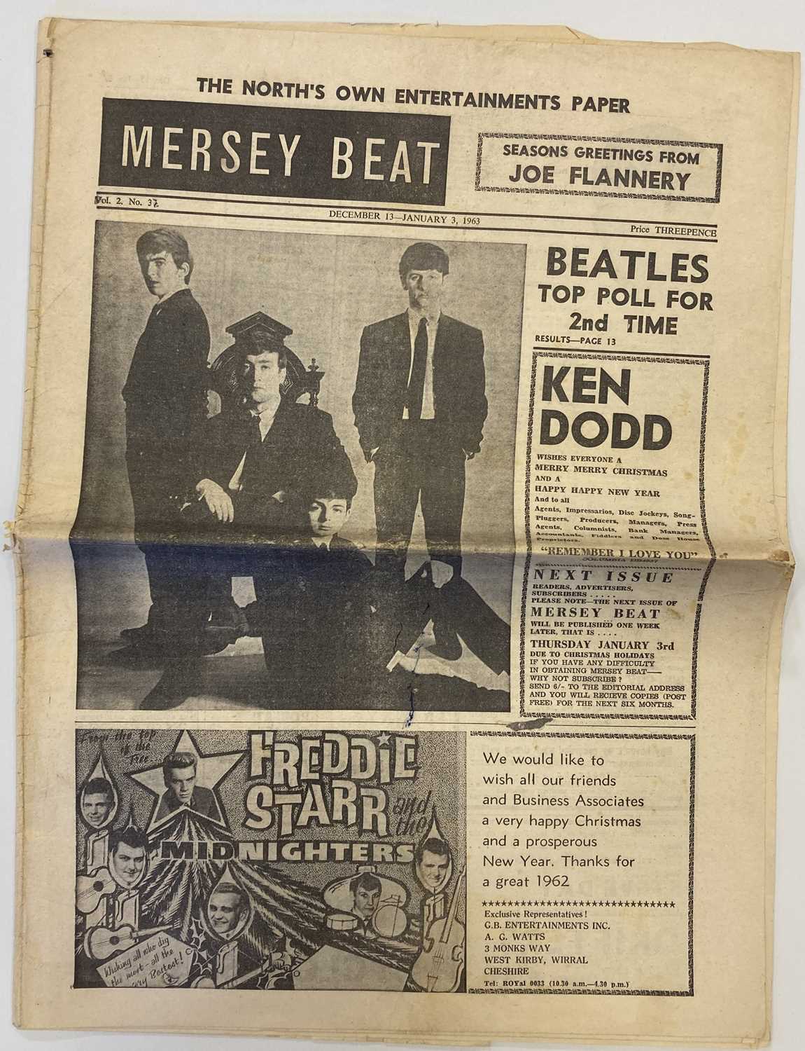 Lot 235 - MERSEY BEAT 1963 WITH BEATLES HEADLINE