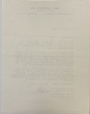 Lot 237 - BRIAN EPSTEIN SIGNED 1962 LETTER ON NEMS STATIONARY