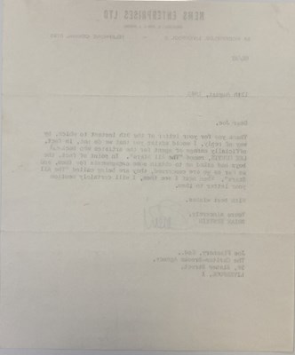 Lot 238 - BRIAN EPSTEIN SIGNED 1962 LETTER ON NEMS STATIONARY