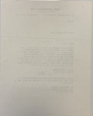 Lot 239 - BRIAN EPSTEIN SIGNED 1963 LETTER ON NEMS STATIONARY