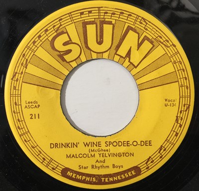 Lot 246 - MALCOLM YELVINGTON - DRINKIN' WINE SPODEE-O-DEE 7" (ROCKABILLY - SUN 211)