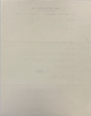 Lot 240 - BRIAN EPSTEIN SIGNED 1962 LETTER ON NEMS STATIONARY