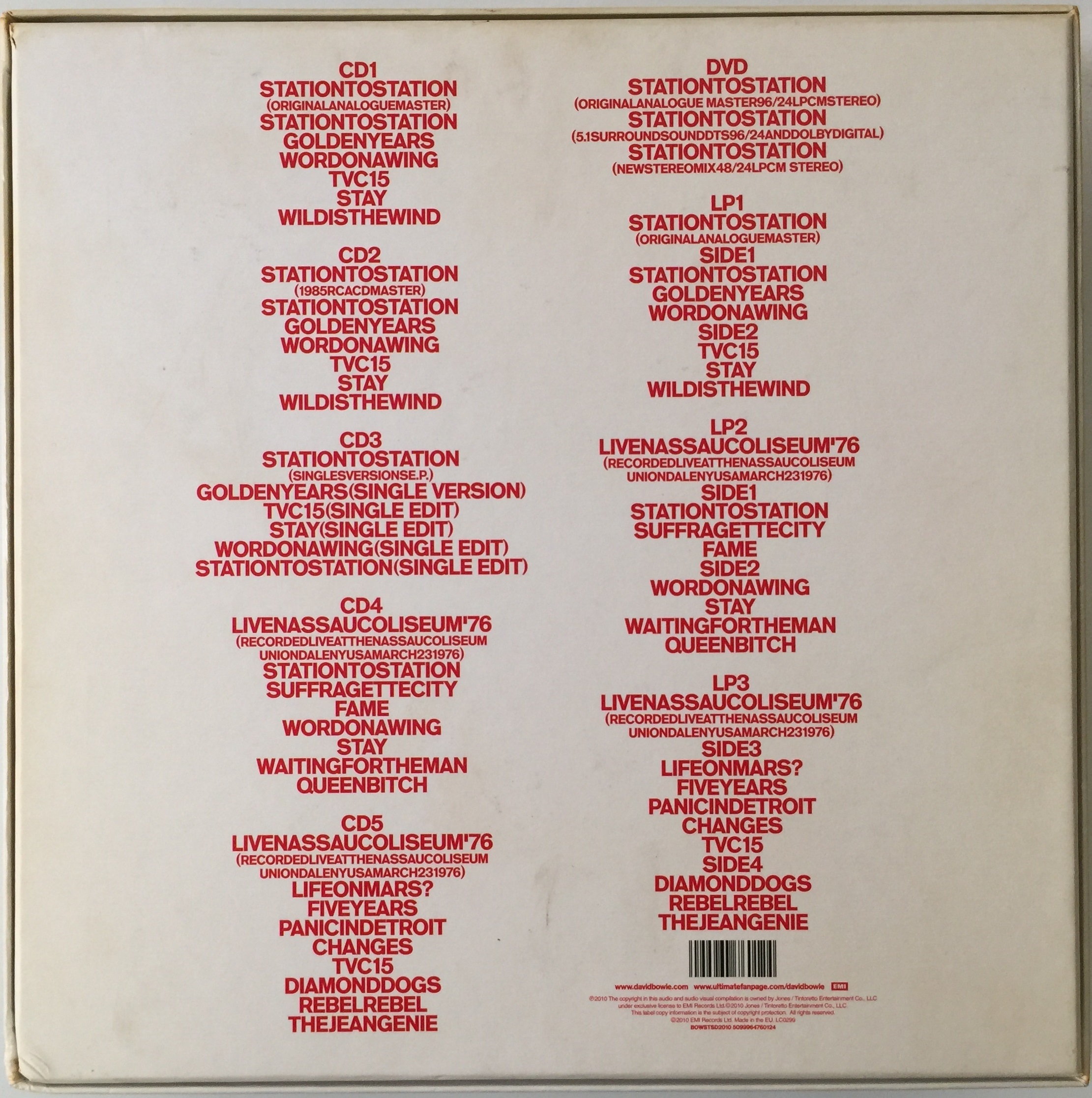 Lot 676 - DAVID BOWIE - STATION TO STATION BOX SET