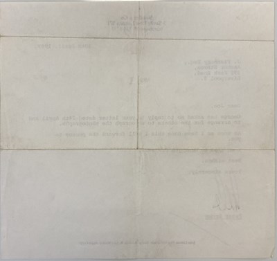 Lot 241 - PETER BROWN LETTER ON BEATLES AND CO STATIONARY