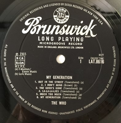Lot 199 - THE WHO - MY GENERATION LP (ORIGINAL UK COPY - BRUNSWICK LAT 8616)
