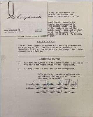 Lot 242 - BRIAN EPSTEIN SIGNED CONTRACT