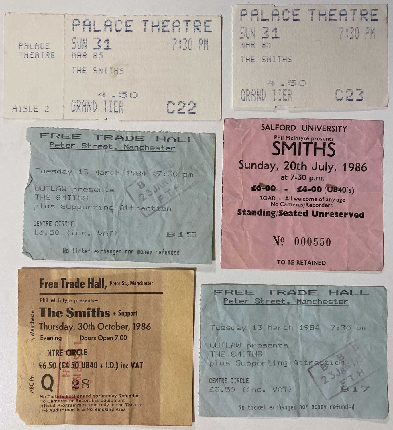 Lot 483 - THE SMITHS - TICKET COLLECTION.
