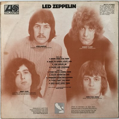 Lot 207 - LED ZEPPELIN - LED ZEPPELIN 'I' LP (ORIGINAL UK 'TURQUOISE' LETTERING/SUPERHYPE COPY - ATLANTIC 588171)