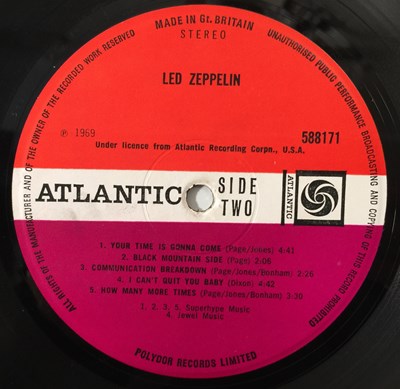 Lot 207 - LED ZEPPELIN - LED ZEPPELIN 'I' LP (ORIGINAL UK 'TURQUOISE' LETTERING/SUPERHYPE COPY - ATLANTIC 588171)