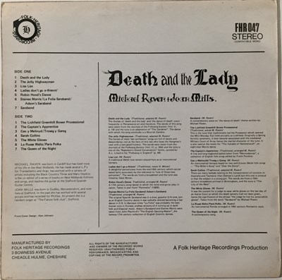 Lot 215 - MICHAEL RAVEN & JOAN MILLS - DEATH AND THE LADY LP (ORIGINAL UK COPY - FOLK HERITAGE RECORDINGS FHR 047)