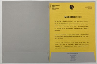 Lot 53 - DEPECHE MODE - PRESS KITS AND PROMO MATERIAL.