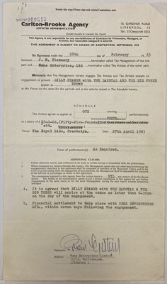 Lot 253 - BRIAN EPSTEIN SIGNED 1963 CONTRACT