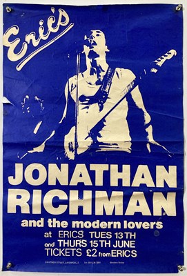 Lot 278 - JONATHAN RICHMAN AND THE MODERN LOVERS - A CONCERT POSTER FOR ERIC'S LIVERPOOL.