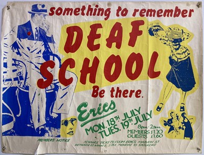 Lot 280 - DEAF SCHOOL AT ERIC'S, LIVERPOOL - AN ORIGINAL 1977 CONCERT POSTER.