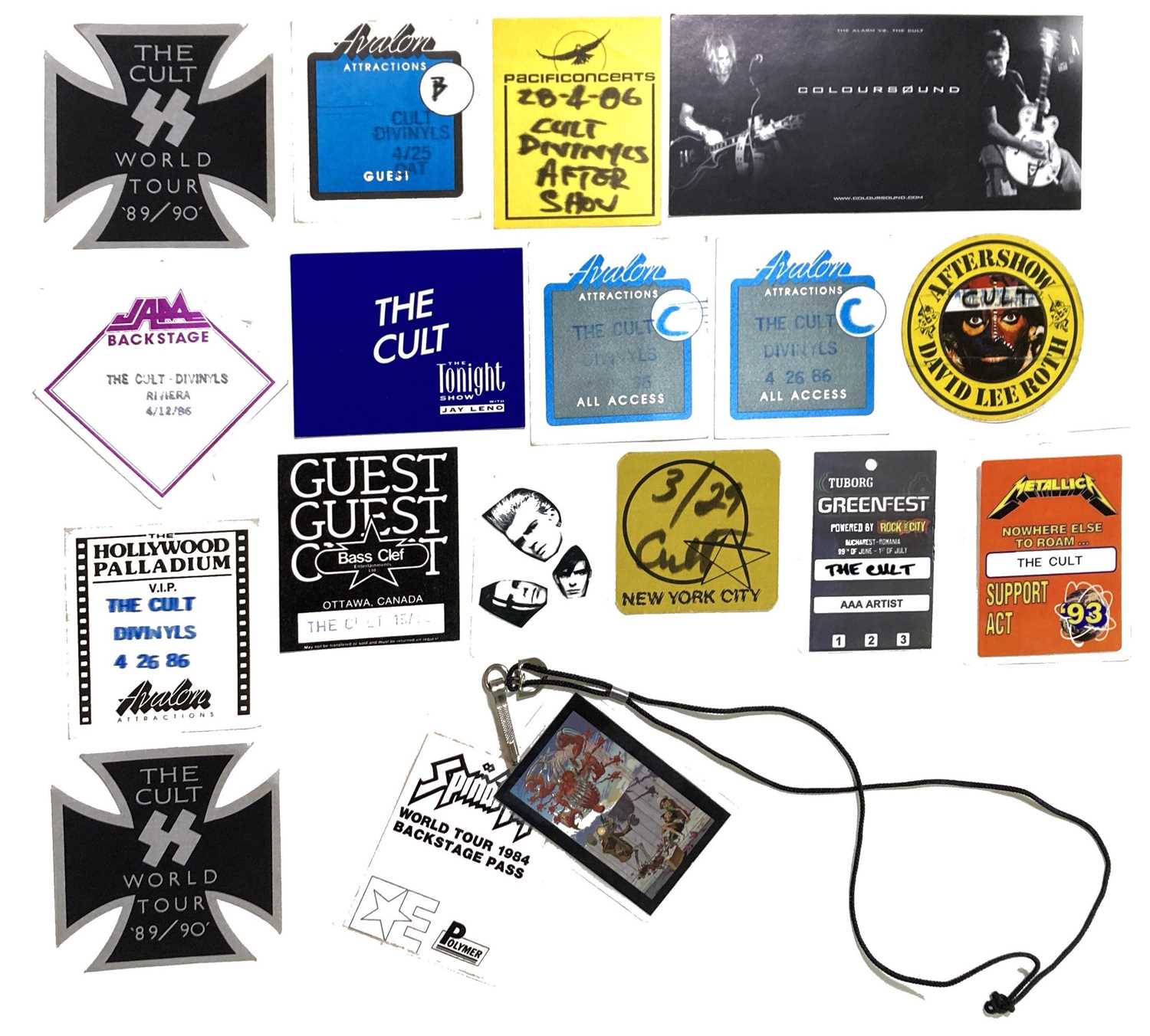 Lot 586 - BILLY DUFFY / THE CULT - STAGE PASSES / LAMINATES.